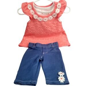 Nannette Baby Girl's 2‎ Piece Crochet Capri Set Size 12mo NWOT